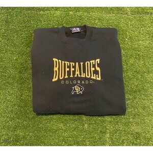 Vintage Colorado Buffaloes sweatshirt mens XL black gold embroidered football 38